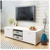 vidaXL Meuble TV à haute brillance blanc 140x40,5x35 cm