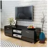 vidaXL Meuble TV Noir brillant 140x40,5x35 cm