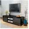 vidaXL Meuble TV Noir brillant 120x40,5x35 cm