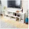 vidaXL Meuble TV double en forme de L Blanc