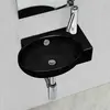 VIDAXL Vasque à trou de trop plein robinet céramique pour salle de bain Noir