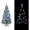 vidaXL Arbre de Noël pré-éclairé avec support 150 cm fibre optique