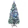 vidaXL Arbre de Noël pré-éclairé avec support 180 cm fibre optique