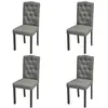 vidaXL Chaises à manger lot de 4 gris tissu