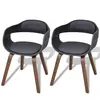 vidaXL Chaises à manger lot de 2 noir bois courbé et similicuir