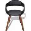 vidaXL Chaises à manger lot de 4 noir bois courbé et similicuir