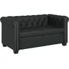 vidaXL Canapé Chesterfield à 2 places Cuir synthétique Noir