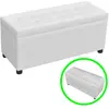vidaXL Pouf de rangement Cuir synthétique Blanc