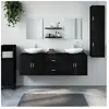 vidaXL Ensemble de meubles salle de bain 7 pcs noir bois d'ingénierie