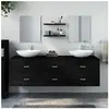vidaXL Ensemble de meubles salle de bain 5 pcs noir bois d'ingénierie