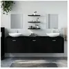 vidaXL Ensemble de meubles salle de bain 6 pcs noir bois d'ingénierie