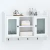 vidaXL Vitrine murale avec étagère de Livre / DVD / Verre en MDF Blanc