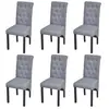 vidaXL Chaises à manger lot de 6 gris clair tissu