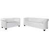 vidaXL Jeu de canapé à 2 places et à 3 places Cuir synthétique Blanc