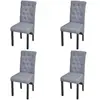 vidaXL Chaises à manger lot de 4 gris clair tissu