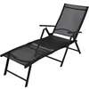 vidaXL Chaise longue pliable Aluminium Noir