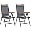 vidaXL Chaises de jardin pliables 2 pcs aluminium et textilène noir