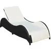 vidaXL Chaise longue avec coussin Résine tressée Noir