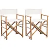 vidaXL Chaise pliable 2 pcs Bambou et toile