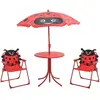 vidaXL Jeu de bistro avec parasol pour enfants 3 pcs Rouge