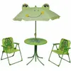 vidaXL Jeu de bistro avec parasol pour enfants 3 pcs Vert