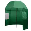 vidaXL Parapluie de pêche Vert 300x240 cm