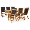 vidaXL Mobilier à dîner d'extérieur 7 pcs en Bois d'acacia solide