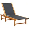 vidaXL Chaise longue Bois d'acacia solide et textilène
