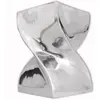 vidaXL Table auxiliaire / Tabouret Forme torsadée Aluminium Argenté