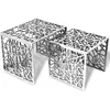 vidaXL Table auxiliaire carrée 2 pièces Aluminium Argenté