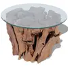 vidaXL Table basse Bois flottant de teck massif 60 cm