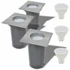 vidaXL Lampes au sol à LED d'extérieur 3 pcs carré