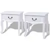 vidaXL Table de chevet 2 pcs MDF Blanc