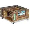 vidaXL Table basse Bois de récupération massif 70 x 70 x 35 cm