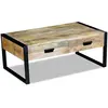 vidaXL Table basse avec 2 tiroirs Bois de manguier massif 100x60x40 cm