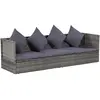 vidaXL Lit de jardin Gris 200x60 cm Résine tressée