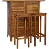 vidaXL Table et chaises de bar 3 pcs Bois d'acacia massif