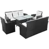 vidaXL Salon de jardin 5 pcs avec coussins Résine tressée Noir