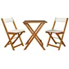 Vidaxl - Meuble de bistro pliable 3 pcs et coussins Bois d'acacia solide