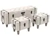 vidaXL Ensemble de bancs de rangement 3 pcs Bois massif et acier