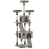 vidaXL Arbre à chat avec griffoirs en sisal 170 cm Gris