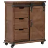 vidaXL Armoire de rangement Bois de sapin massif 64x33,5x75 cm Marron