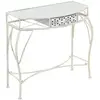 vidaXL Table d'appoint Style français Métal 82 x 39 x 76 cm Blanc