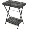 vidaXL Table à thé pliante Style vintage Métal 58 x 35 x 72 cm Noir