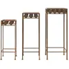 vidaXL Set de supports de plantes 3 pcs Style vintage Métal rouillé