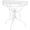 vidaXL Table d'appoint Vintage Demi-ronde Métal 72x36x74 cm Argenté