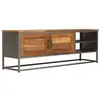 vidaXL Meuble TV Teck recyclé et acier 120 x 30 x 40 cm