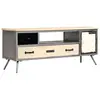 vidaXL Meuble TV Bois de manguier massif et acier 120 x 30 x 45 cm