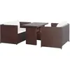 vidaXL Mobilier de bistro 3 pcs avec coussins Résine tressée Marron