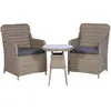 vidaXL Ensemble de bistro 3 pcs avec coussins Résine tressée Marron